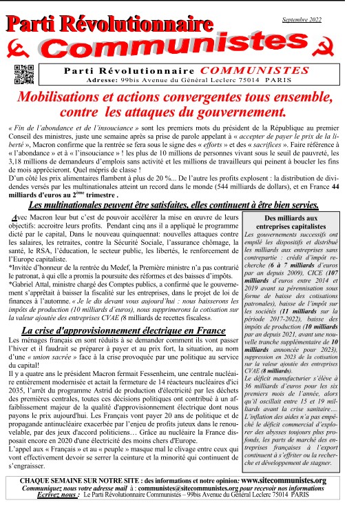 tract septembre 2022